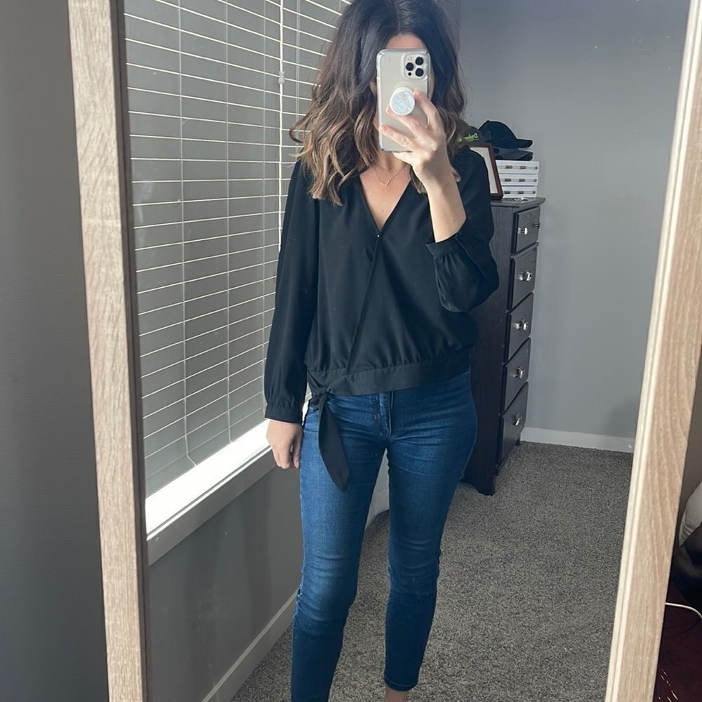 Cross wrap front blouse